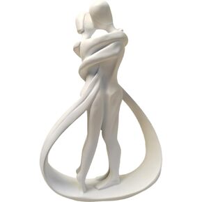 Couple Sculptures for Home Decor, Hugging Couple Figurines,Modern Couple Sculpture,Modern Romantic Sculptures for Living Room Bedroom Office Decor, Gift for Anniversary Valentine Birthday(White）