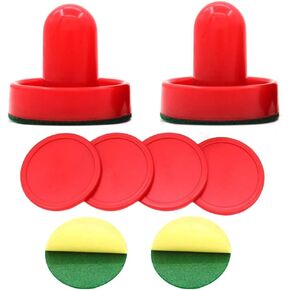 1 Set Red Air Hockey Pushers and Air Hockey Pucks Air Hockey Paddles Hockey Accessories Air Hockey Pucks and Paddles Goal Handles Paddles Replacement Accessories for Game Tables