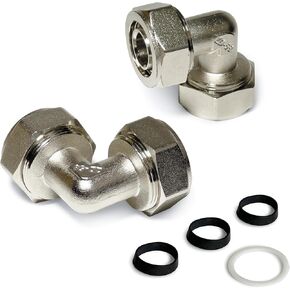 3/4 inch Equal Elbow Fitting Elbow 90° Fitting,Tubing fitting for 3/4" (25mm OD) Tubing System.2 Pack