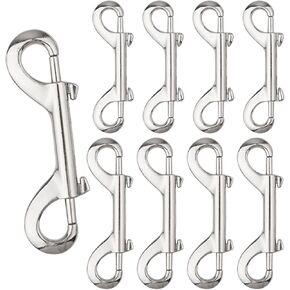 8 PCS Double Ended Bolt Snaps Hook Trigger Chain Metal Clips Key Holder for Linking Key Chain Dog Leash Collar Pet Sling Feed Buckets Zinc Alloy