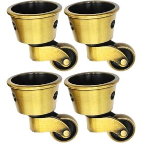 4Pack Antique Zinc Alloy Swivel Cup Casters, Furniture Caster Universal Metal Pulley Wheels for Chair Cabinet Patio Table Sofas OD 1.77" / 45mm Vintage Swivel Caster Wheels (Green Bronze)