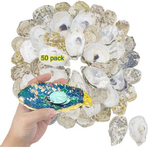 50PCS Oyster Shells Cupped Oyster Shells Bulk Oyster Shells for Home Decor Decoupage, Ornaments, DIY Arts and Crafts Sea Shells, Cups 4"-5"