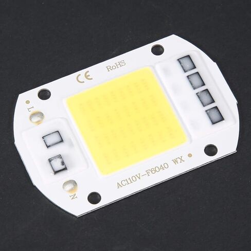 2PCS رقاقة LED عالية الطاقة، AC110V 50W عالية السطوع LED رقاقة مصدر ضوء COB رقائق 6x4 سم، LED رقاقة ضوء الأشعة فوق البنفسجية المتكاملة رقاقة مصدر ضوء LED حبة لمبة كشاف (ضوء دافئ 3000K) in Saudi Arabia