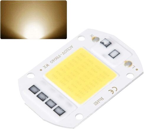 2PCS رقاقة LED عالية الطاقة، AC110V 50W عالية السطوع LED رقاقة مصدر ضوء COB رقائق 6x4 سم، LED رقاقة ضوء الأشعة فوق البنفسجية المتكاملة رقاقة مصدر ضوء LED حبة لمبة كشاف (ضوء دافئ 3000K) in Saudi Arabia