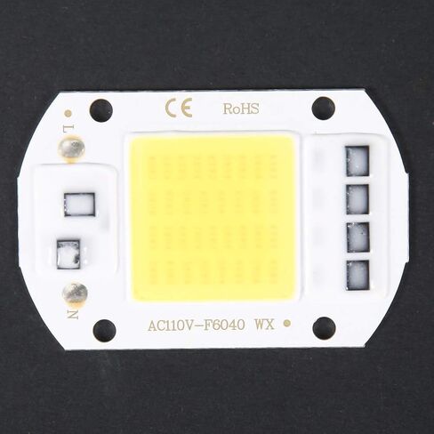 2PCS رقاقة LED عالية الطاقة، AC110V 50W عالية السطوع LED رقاقة مصدر ضوء COB رقائق 6x4 سم، LED رقاقة ضوء الأشعة فوق البنفسجية المتكاملة رقاقة مصدر ضوء LED حبة لمبة كشاف (ضوء دافئ 3000K) in Saudi Arabia