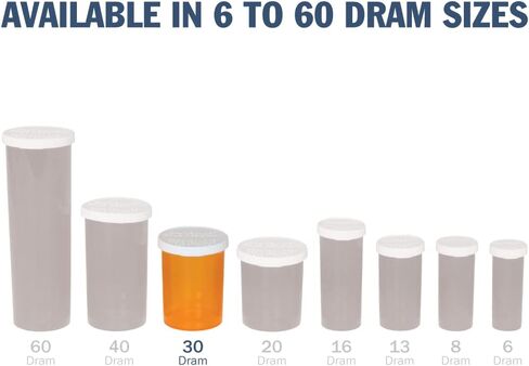 EZY DOSE Pill, Medicine, Vitamin Container & Vial | 30 Dram Storage | Child-Resistant Cap | Case of 140,30445 in Saudi Arabia