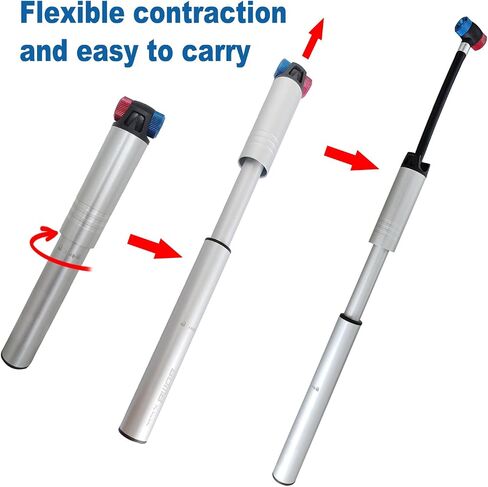 Small Bike Pump,Tire Repair Kit, Suit for Schrader & Presta Valve for Bicycle Tire Pump for Road, Mountain, BMX Bike and Electric Bike, Ball Pump with Needle 120 PSI in Saudi Arabia