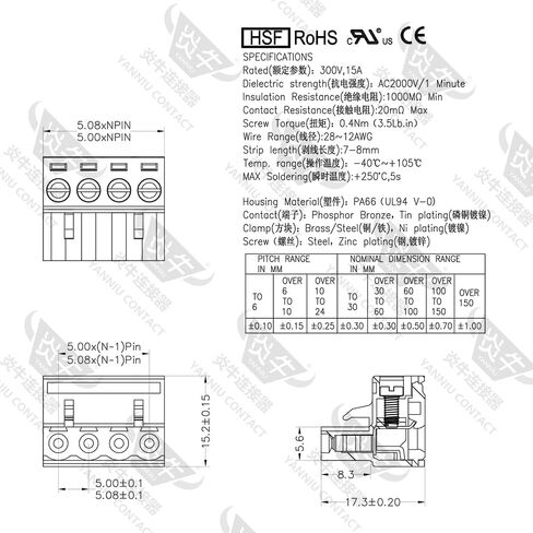 5.08mm Pitch 2 Pin PCB Pluggable Terminal Block Connector Screw Lifting Copper Clamp Wiring DEGSON Phoenix CONTAT YN2EDGK 2ESDV KF2EDGK MSTB2.5-ST 1757019 (YN2EDGK-5.08-2P * 50PCS, Black) in Saudi Arabia