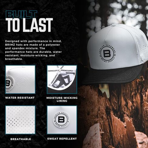 BRIMZ Outdoor Performance Hat - Water & Sweat Resistant Hats - Breathable & Moisture-Wicking Snapback in Saudi Arabia