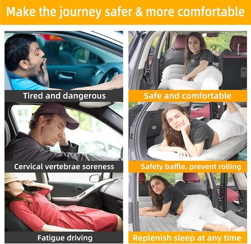 SUV Air Mattress Double-Sided Car Mattress SUV Mattress Camping Bed Inflatable Bed with Electric Pump for SUV Trunk and Rear Seat - Blue (without Pillows) in Saudi Arabia