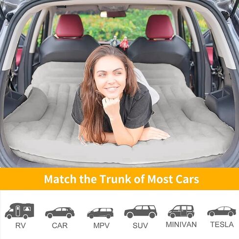 SUV Air Mattress Double-Sided Car Mattress SUV Mattress Camping Bed Inflatable Bed with Electric Pump for SUV Trunk and Rear Seat - Blue (without Pillows) in Saudi Arabia