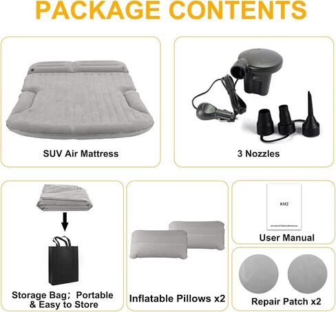 SUV Air Mattress Double-Sided Car Mattress SUV Mattress Camping Bed Inflatable Bed with Electric Pump for SUV Trunk and Rear Seat - Blue (without Pillows) in Saudi Arabia