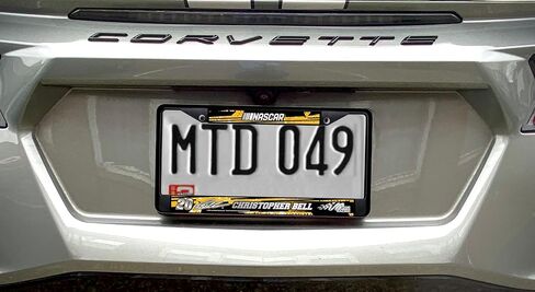 Christopher Bell No. 20 Officially Licensed Joe Gibbs NASCAR License Plate Frame–Black Chrome Metal with Black & Gold Team Logo–Car, Truck, RV Motorsports Accessory for Racing Fans by Rico Industries in Saudi Arabia