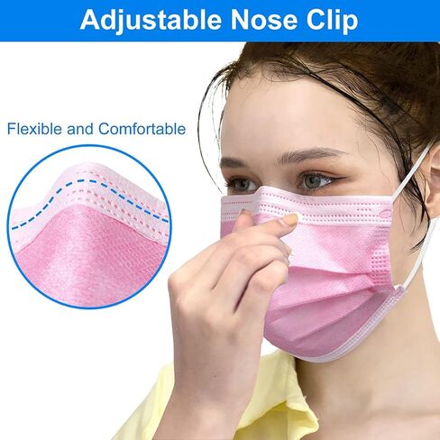 Face Mask,Pack of 50 Disposable Face Mask for Men & Women (Color) in Saudi Arabia