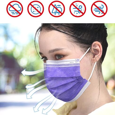 Face Mask,Pack of 50 Disposable Face Mask for Men & Women (Color) in Saudi Arabia
