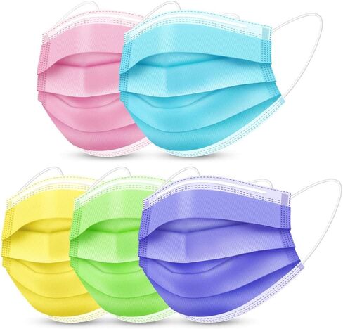 Face Mask,Pack of 50 Disposable Face Mask for Men & Women (Color) in Saudi Arabia