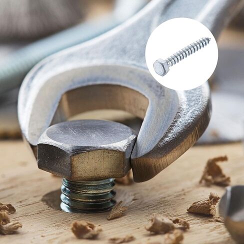 METALLIXITY Hex Lag Screws (M8x60mm)25Pcs, Carbon Steel Self-Tapping Wood Bolts - for Household Applications in Saudi Arabia