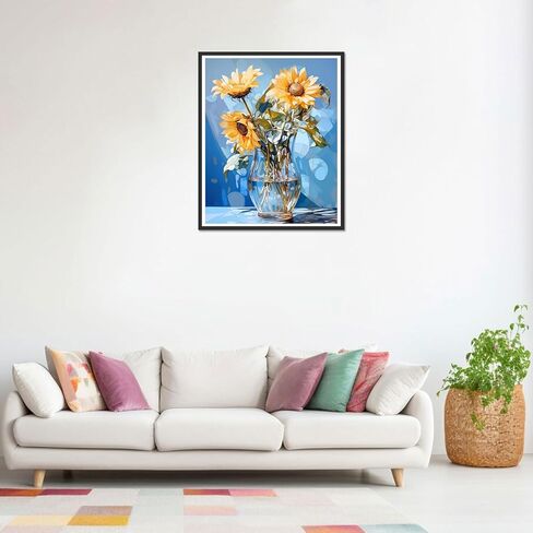 مجموعة أدوات الطلاء السهلة بالأرقام من didfig للبالغين المبتدئين، مجموعة طلاء ملونة بسيطة بالأرقام للبالغين والأطفال، أعمال فنية على شكل شجرة وردية جبلية مناسبة كهدية لديكور الحائط المنزلي مقاس 16 × 20 بوصة in Kuwait