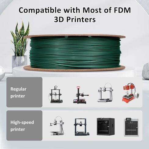 eSUN PLA+ Filament 1.75mm 1KG, 3D Printer Filament Dimensional Accuracy +/- 0.03mm, 1kg Cardboard Spool(2.2lbs) 3D Printing Filament, Fits for Most FDM 3D Printers(Peak Green) in Kuwait