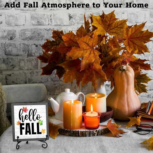Autumn Decor Hey There Pumpkin Fall Decor Thanksgiving Gifts Decorations Farmhouse Rustic Home Decor for Party Tabletop Living Room Bathroom Kitchen Office Shelf Tiered Tray Decorations - A16 in Saudi Arabia