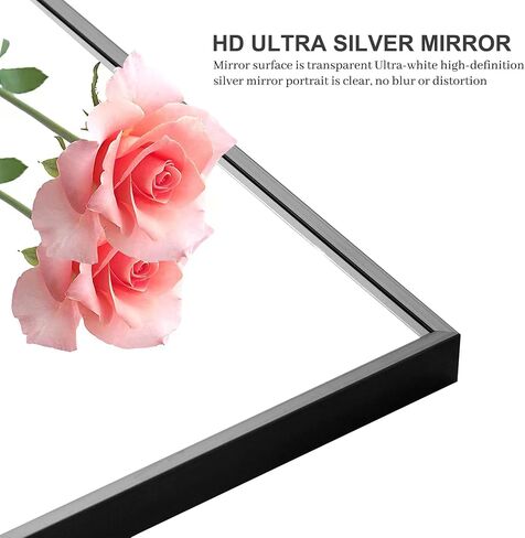 Natsukage Full Length Mirror Wall Mirror Full Length Mirror for Wall Standing Hanging or Leaning Against Wall Dressing Mirror Full Body Mirror Aluminum Alloy Frame (47"x16", Black) in Saudi Arabia