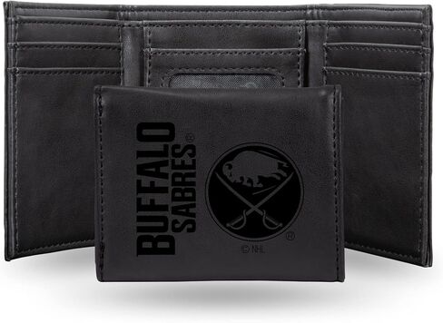 Rico Industries NHL Buffalo Sabres Laser Engraved Black Tri-Fold Wallet - Men's Accessory in Saudi Arabia