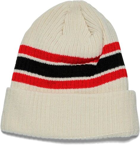 New Era Chicago Bulls Vintage Cuff Knit Retro Beanie Hat White in Saudi Arabia