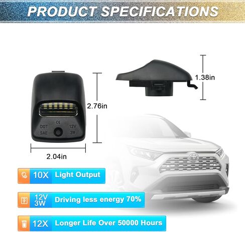 Silverado License Plate Light Led Lamp for Chevy Traverse Avalanche Tahoe Chevrolet Suburban 1500 2500 Cadillac Escalade GMC Yukon XL, Full Led Rear License Plate Lights, Pack of 2 in Saudi Arabia