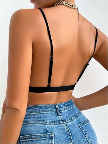 Women's Leopard Print Front Closure Bras Sleeveless V Neck Comfort Wireless Bralettes Lingerie in Saudi Arabia