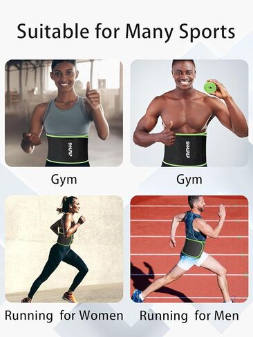 مشذب الخصر من SYXUPAP للنساء والرجال - حزام الخصر للتدريب والتمارين عالية الكثافة، 3 مقاسات باللون الأسود in Kuwait