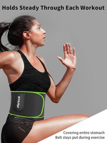 مشذب الخصر من SYXUPAP للنساء والرجال - حزام الخصر للتدريب والتمارين عالية الكثافة، 3 مقاسات باللون الأسود in Kuwait