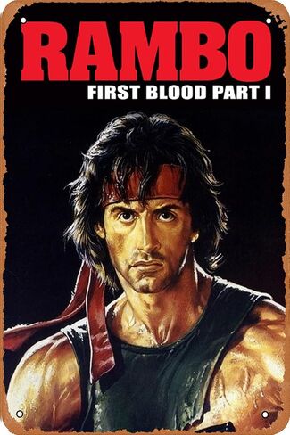 Rambo First Blood Poster, Vintage Metal Tin Sign for Club Wall Art Decoration 8x12 Inches in Saudi Arabia