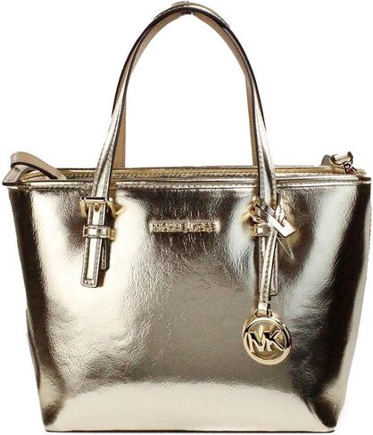 Michael KorsJet Set Travel Extra-Small Metallic Top-Zip Tote Bag Silver in Saudi Arabia