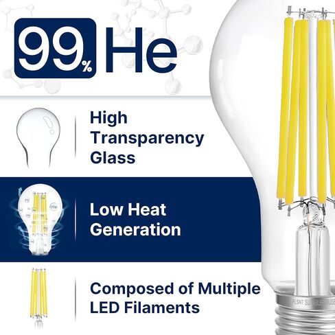 مصابيح إضاءة LED A21 قابلة للتعتيم بقدرة 150 وات من FLSNT، 2650 لومن، كفاءة 18 وات، 3000 ك أبيض دافئ، قاعدة E26، 4 عبوات in Kuwait