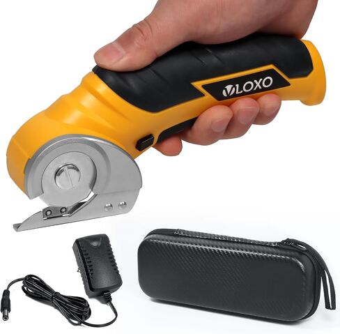 VLOXO Cordless Electric Scissors, Power Electric Fabric Scissors 4V Electric Mini Cutter Rechargeable Cardboard Cutter with Safety Lock Multi-Cutting Tools for Leather Cardboard Canvas in Saudi Arabia