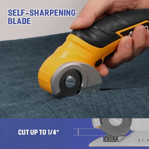VLOXO Cordless Electric Scissors, Power Electric Fabric Scissors 4V Electric Mini Cutter Rechargeable Cardboard Cutter with Safety Lock Multi-Cutting Tools for Leather Cardboard Canvas in Saudi Arabia
