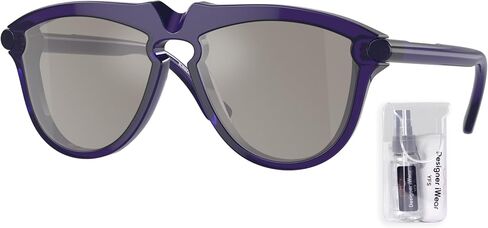 BURBERRY BE4417U 41046G 58MM Green/Light Grey Mirror Silver Pilot Sunglasses for Men + BUNDLE With Deisgner iWear Complimentary Eyewear Kit in Saudi Arabia