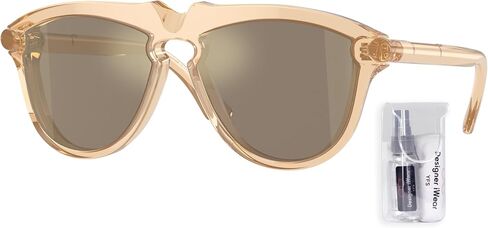 BURBERRY BE4417U 41046G 58MM Green/Light Grey Mirror Silver Pilot Sunglasses for Men + BUNDLE With Deisgner iWear Complimentary Eyewear Kit in Saudi Arabia