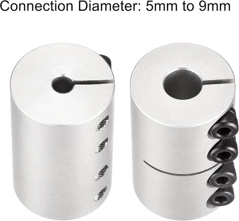 Uxcell 5 مللي متر إلى 9 مللي متر رمح اقتران 25 مللي متر x 40 مللي متر مقرنة سبائك الألومنيوم محرك مشترك للطابعة ثلاثية الأبعاد ماكينة بتحكم رقمي بالكمبيوتر لتقوم بها بنفسك التشفير in Saudi Arabia