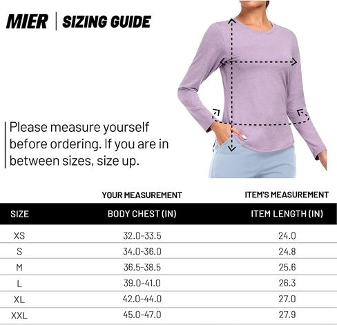 MIER Long Sleeve Workout Shirts for Women Yoga Athletic Running Soft Tops Gym Dry Fit Crewneck Tshirt, Moisture Wicking in Saudi Arabia