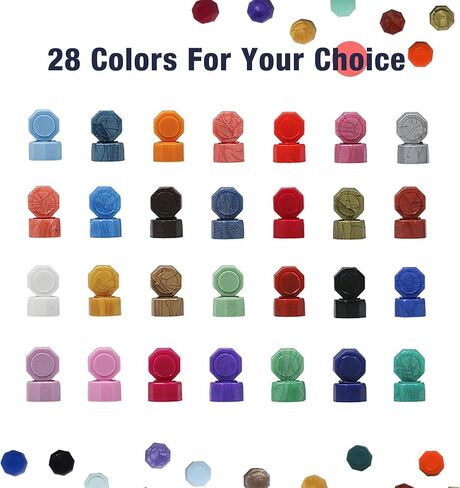 TRINIDa Wax Seal Kit, Wax Seal Stamp Kit with 24 Colors 624 Pcs Wax Seal Beads, Sealing Wax Warmer, Envelopes, Candles, Wax Stamp, Metallic Pen for Gift and Decoration in Saudi Arabia