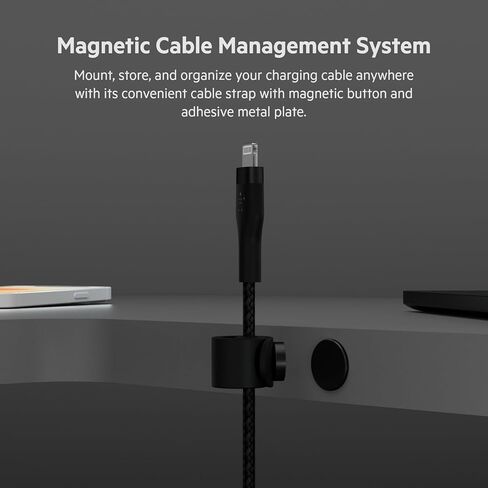 كابل Belkin BoostCharge Pro Flex Braided USB من النوع A إلى Lightning (2 متر/6.6 قدم)، كابل شحن معتمد من MFi لهواتف iPhone 13 و12 و11 وPro وMax وMini وSE وiPad والمزيد، عبوتان، أزرق in Kuwait