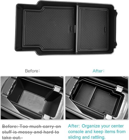 CDEFG Center Console Organizer Tray for 2021 2022 2023 Buick Envision Interior Accessories ABS Black Material Armrest Insert Secondary Storage Box Envision Accessories in Saudi Arabia
