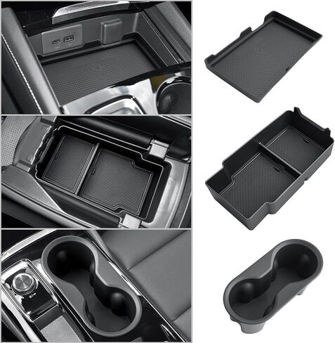 CDEFG Center Console Organizer Tray for 2021 2022 2023 Buick Envision Interior Accessories ABS Black Material Armrest Insert Secondary Storage Box Envision Accessories in Saudi Arabia