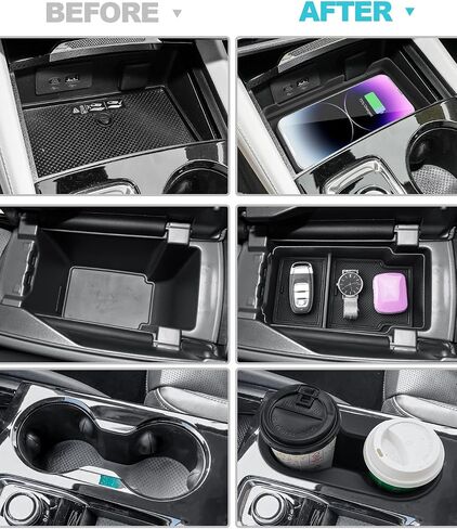 CDEFG Center Console Organizer Tray for 2021 2022 2023 Buick Envision Interior Accessories ABS Black Material Armrest Insert Secondary Storage Box Envision Accessories in Saudi Arabia