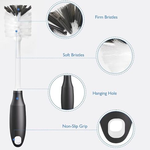 Baby Bottle Cleaning Brush with Replaceable Brush Head, Long Handle Water Bottles Scrubbers, Cup and Glass Brushes Cleaner for Washing and Scrubbing, 1 Pack in Saudi Arabia