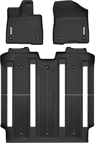 OEDRO Floor Mats Compatible with Toyota Sienna 2021-2024 (Only for 8 Seat), Includes 1st, 2nd and 3rd Row Floor Liners, Custom Fit TPE All Weather Car Liners, Black in Kuwait
