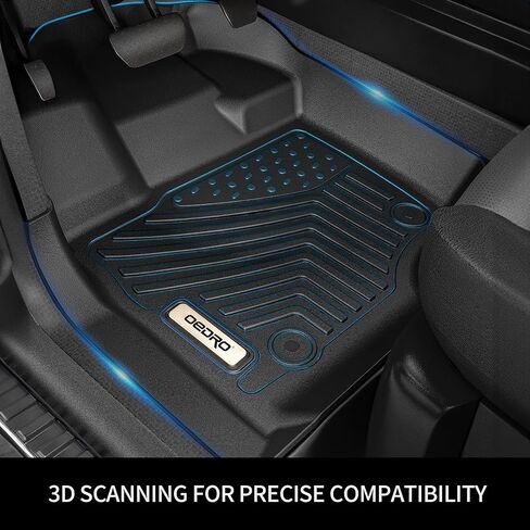 OEDRO Floor Mats Compatible with Toyota Sienna 2021-2024 (Only for 8 Seat), Includes 1st, 2nd and 3rd Row Floor Liners, Custom Fit TPE All Weather Car Liners, Black in Kuwait