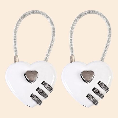 Heart Shaped Padlock,Love Padlock,Small Locker Locks,Love Lock for Jewelry Storage Box Locker Decor Valentine Gift,Combo Lock,Gym Locker Lock (Purple,2pcs) in Saudi Arabia