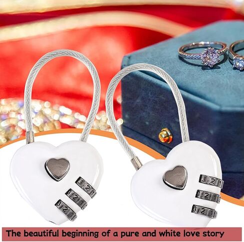 Heart Shaped Padlock,Love Padlock,Small Locker Locks,Love Lock for Jewelry Storage Box Locker Decor Valentine Gift,Combo Lock,Gym Locker Lock (Purple,2pcs) in Saudi Arabia